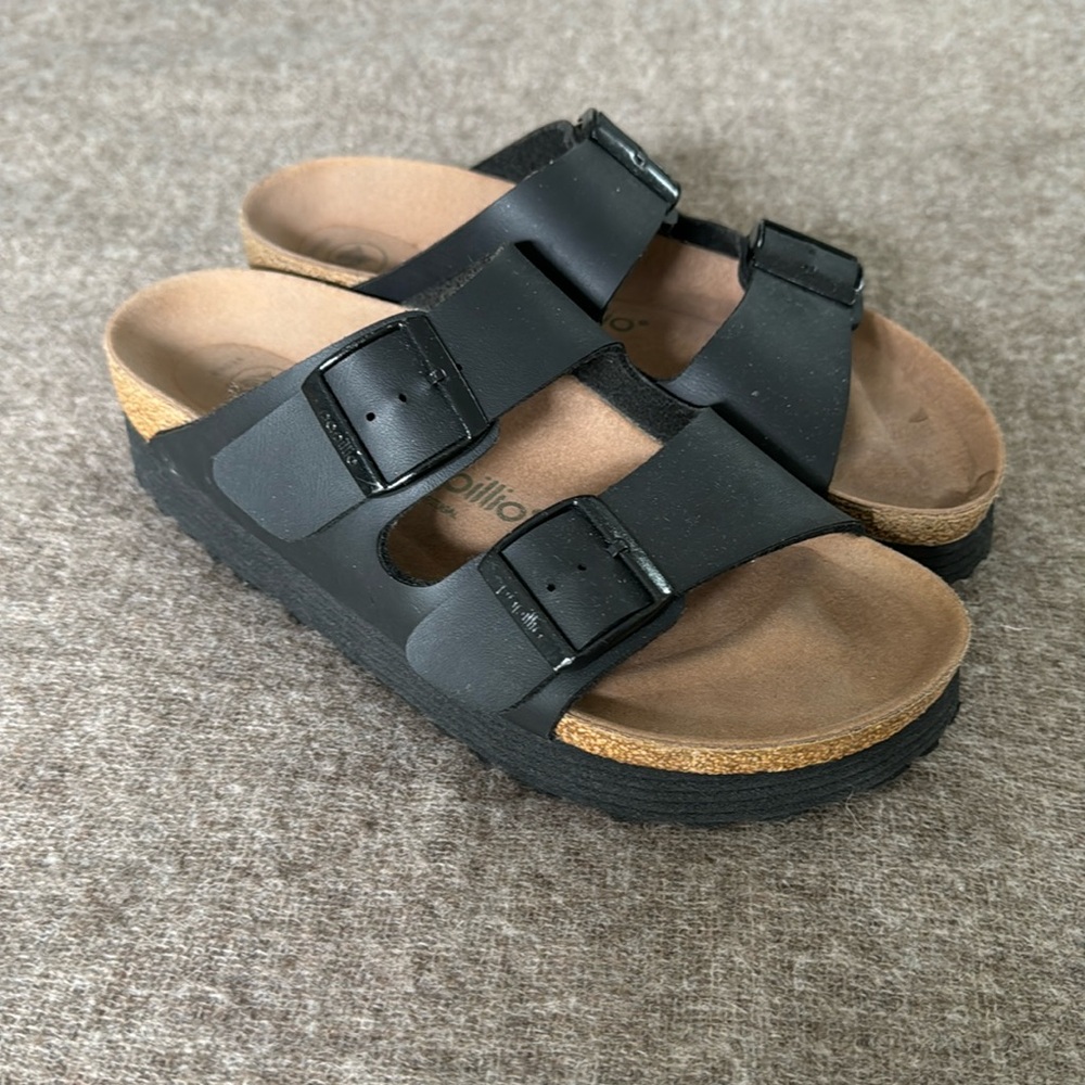 Arizona Platform vegan Birkenstock sandals, size 38